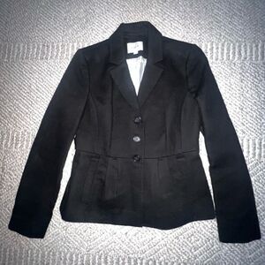 LOFT Black Pleated Blazer - Sz 4